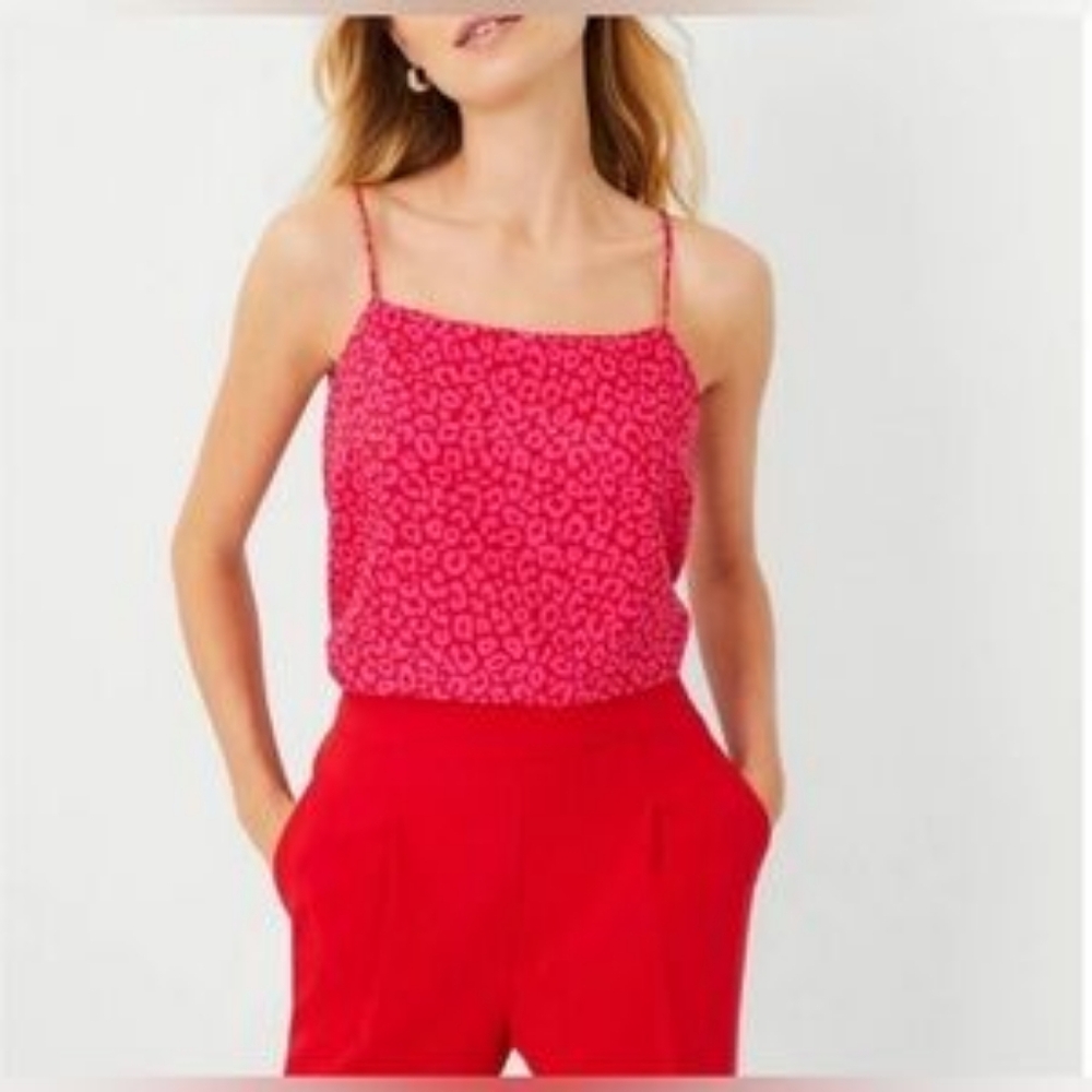 Ann Taylor Pink Leopard Print Cami Top